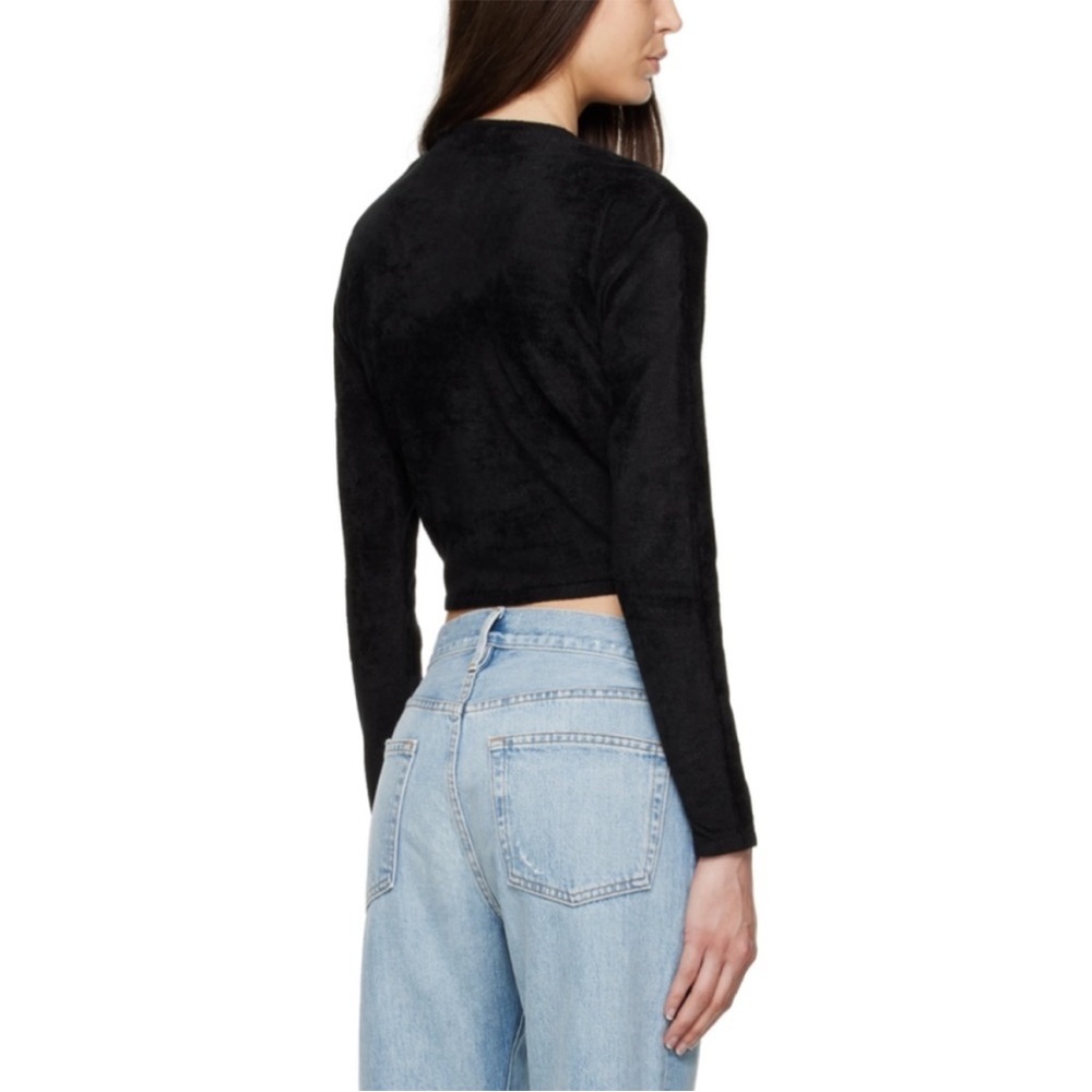 FRAME Velvet Tie Top Noir Black - Picture 7 of 10